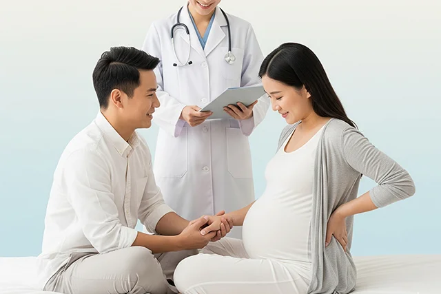 Expecting parents reviewing a checklist of preparations before the third trimester, including baby essentials, hospital bag, and nursery setup
